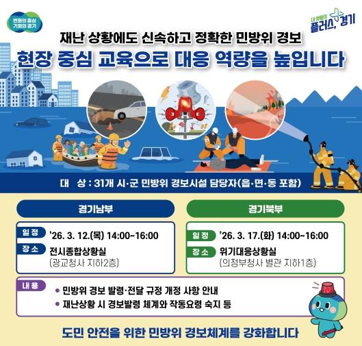 경기도, 시군 경보담당 직원 대상 재난경보 대응 교육 실시